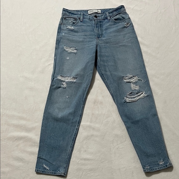 Abercrombie & Fitch Denim - Abercrombie & Fitch Light Blue high rise Boyfriend Jeans